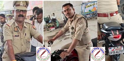 साहब बिना हेलमेट बाइक पर, तस्वीरें सोशल मीडिया पर छाईं ! वायरल वीडियो !