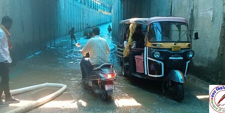 पुल के नीचे जल भराव से आमजन परेशान !