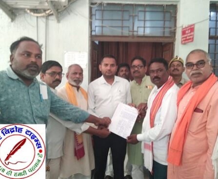 विद्यालय भूमि को अतिक्रमण मुक्त कराने के लिए एसडीएम को ज्ञापन !