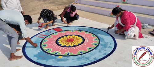 साहित्य संतधाम घाट पर रंगोली व वाल पेंटिंग बना कर देव दीपावली कार्यक्रम को बनाया आकर्षक !