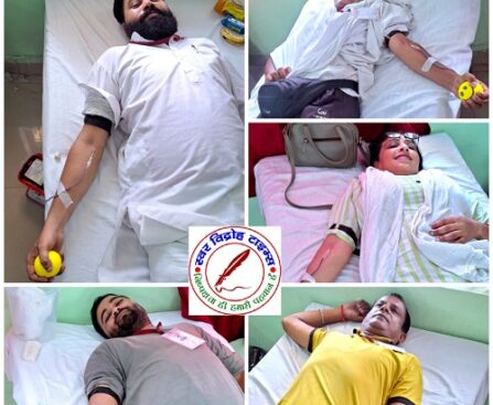 विश्व रक्तदाता दिवस पर सनातन प्रतिभा फाउंडेशन के सनातनी योद्धाओं ने किया 7 यूनिट रक्तदान, संस्थापक अभिषेक सक्सैना सनातनी ने पूरा किया 57वाँ रक्तदान !